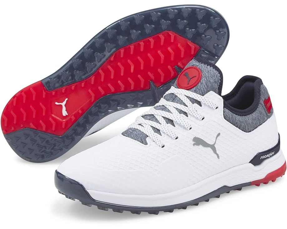 Кроссовки Puma ProAdapt Alphacat Golf Shoes, цвет Puma White/Navy Blazer/High Risk Red
