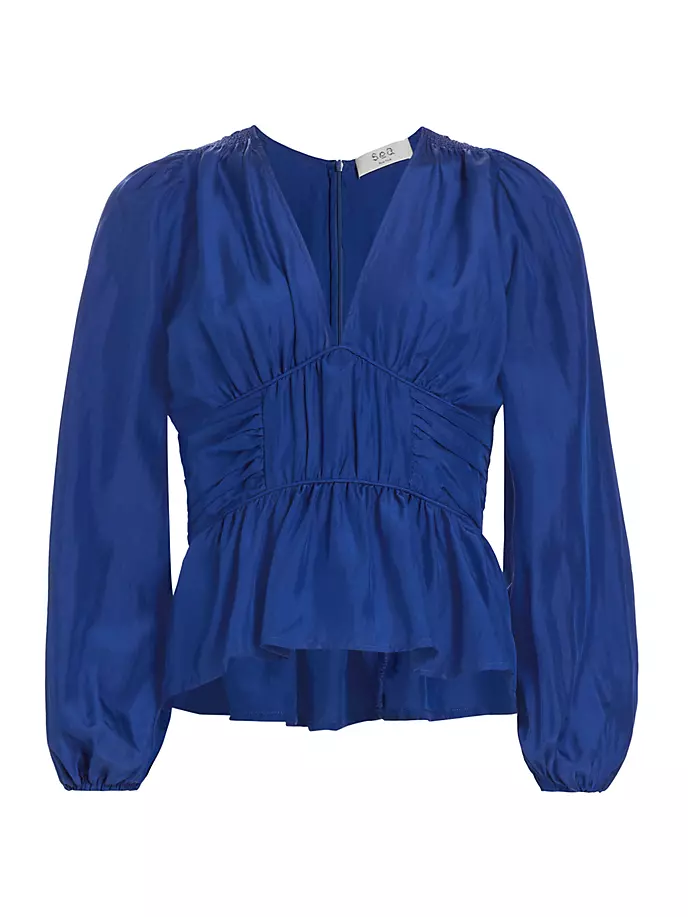 цена Шелковая блузка Fabiola со сборками Sea, цвет cobalt