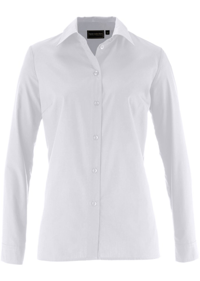Купить белую рубашку женскую с длинным. Блузка bpc selection. Bonprix классическая блузка. Классическая блузка белая Бонприкс. Блузки белые Бонприкс.