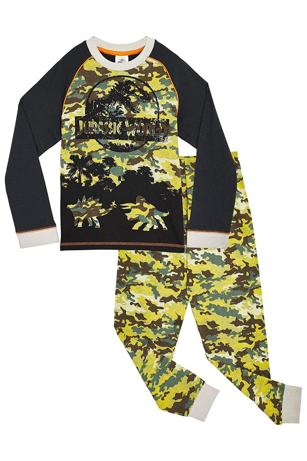 Пижамный комплект Jurassic World, мультиколор зимняя пижама из 100% хлопка для мужчин dormir пижама для отдыха серая пижама домашняя одежда мужские пижамы из хлопка пижамный комплект для с