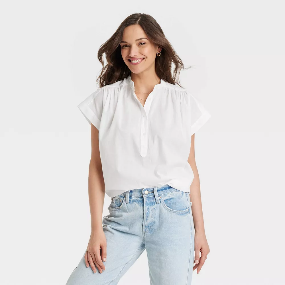 

Женская блузка Popover с коротким рукавом Universal Thread, цвет White