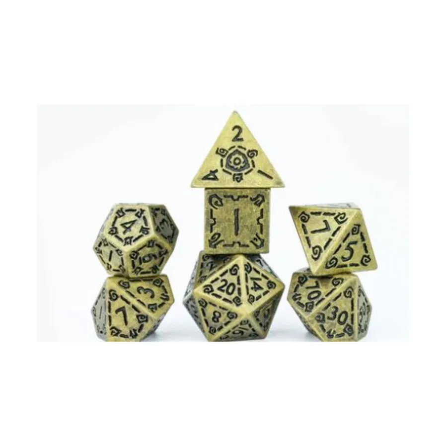 

Набор кубиков — иллюзорный металл — золото (7), RPG Dice Sets