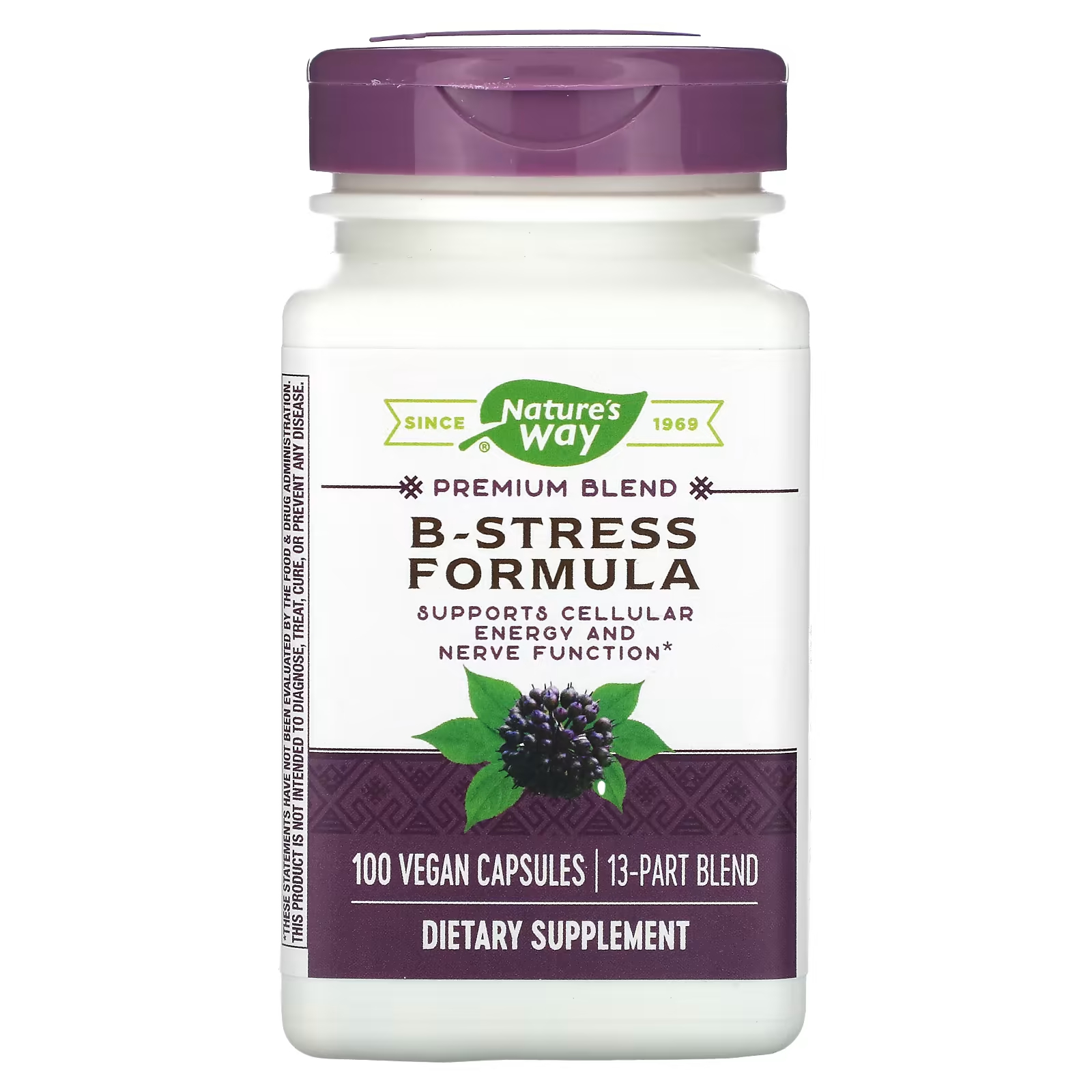Пищевая добавка Nature's Way Premium Blend B-Stress Formula, 100 веганских капсул b stress formula nature s way 100 капсул