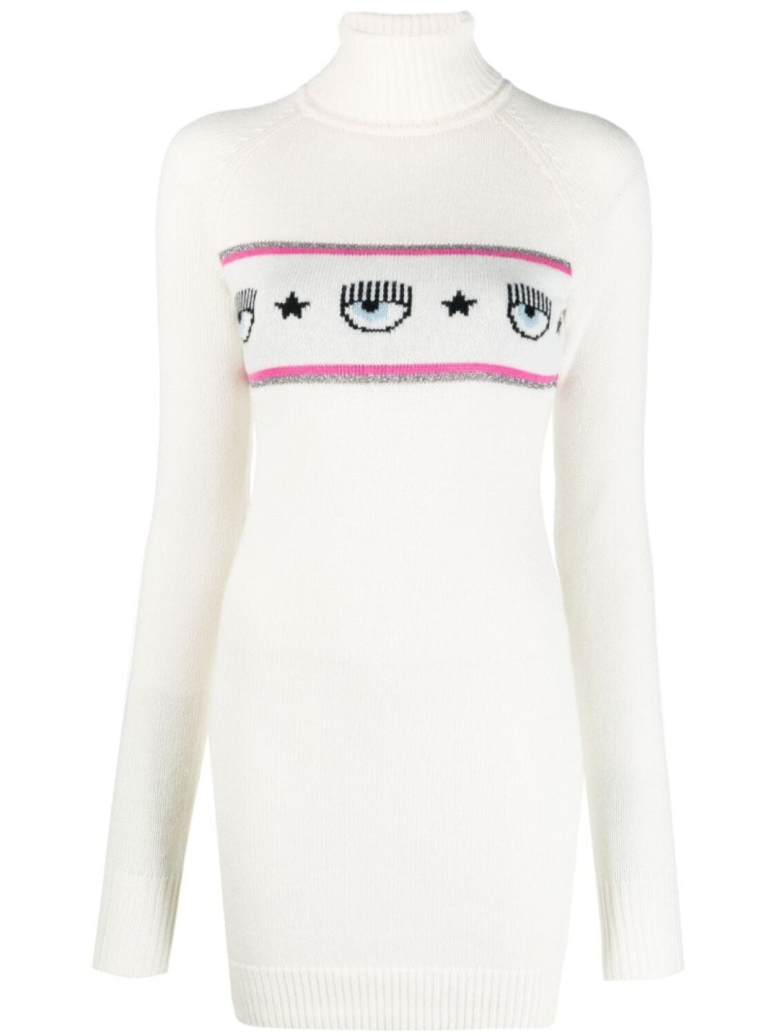 

Chiara Ferragni Eyelike-motif knitted dress, белый