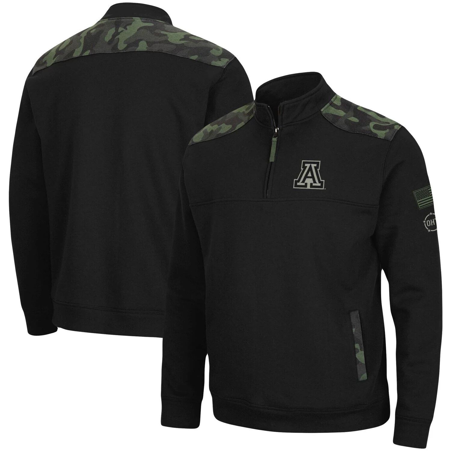 

Мужская черная флисовая куртка Arizona Wildcats OHT Military Appreciation Commo с молнией четверть Colosseum, Черный