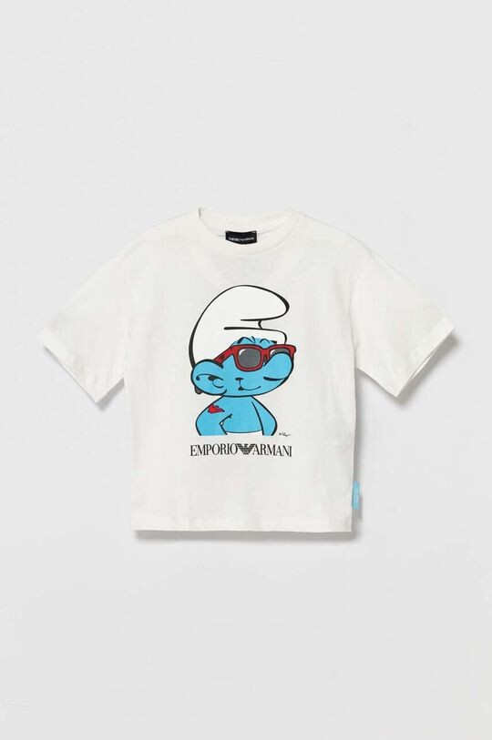 

Emporio Armani Детская хлопковая футболка The Smurfs, белый