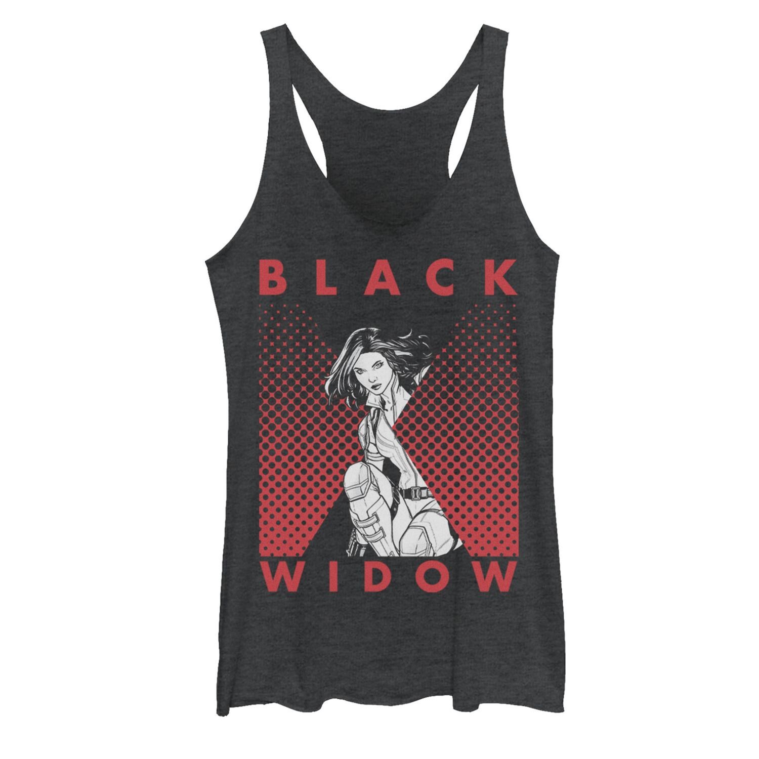 

Майка с графическим рисунком и полутоновым портретным логотипом Marvel Black Widow для юниоров Licensed Character