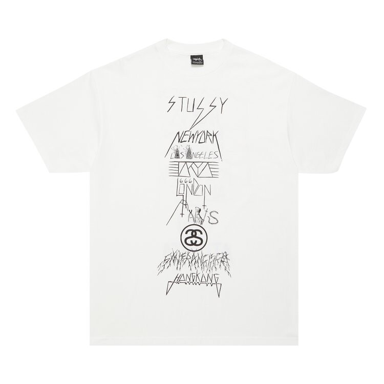 

Футболка Stussy Gear Evil World Tour 'White/Black', белый