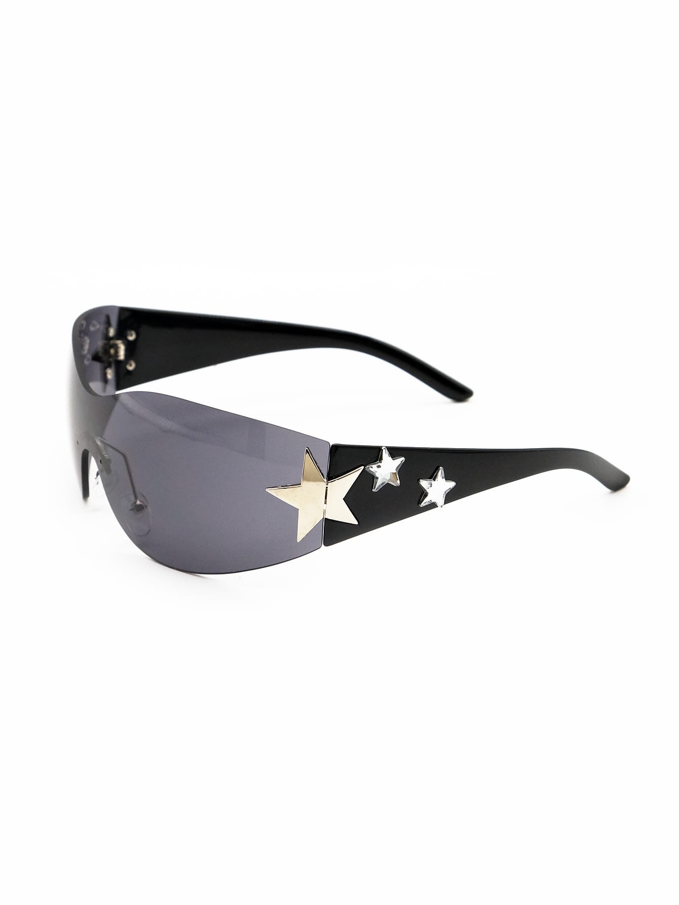 Женские модные солнцезащитные очки Y2k без оправы со звездами для повседневного ношения цена и фото
