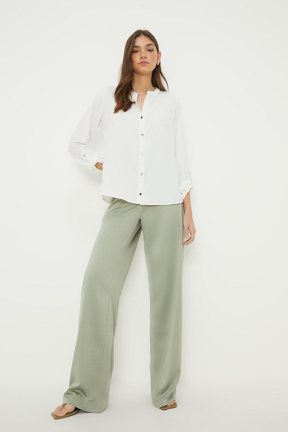 

Высокие атласные широкие брюки Dorothy Perkins, зеленый