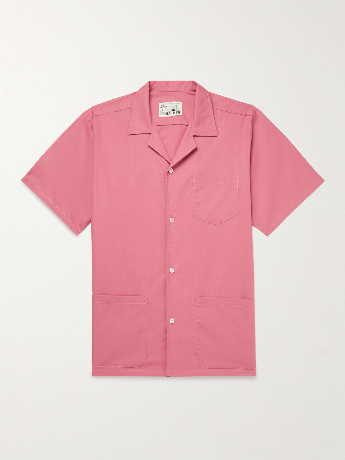 

Рубашка Traveller Camp-Collar из смесового хлопка и поплина BATHER, розовый