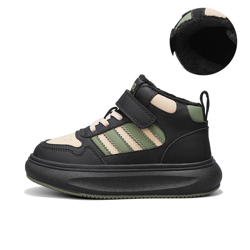 

Кроссовки Jeep Kids Skateboarding Shoes Kids High-top Green, черный/зеленый