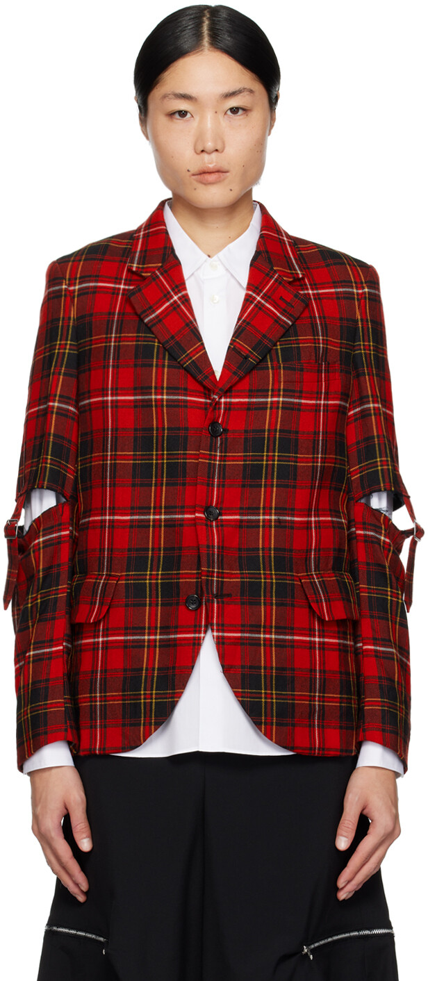 

Красный пиджак в клетку Comme Des Garcons, цвет Red/Black