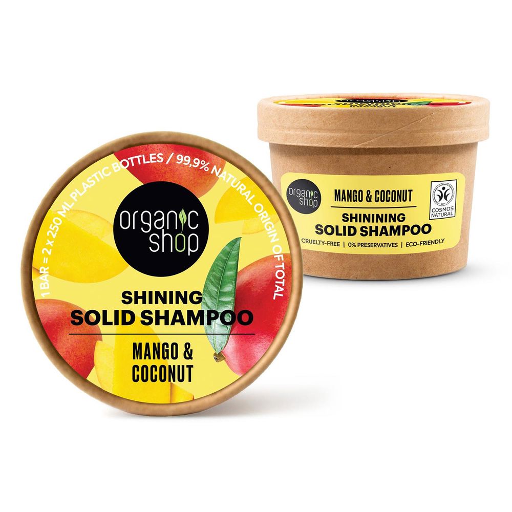 Твердый шампунь Champú Sólido Brillo Mango Y Coco Organic Shop, 60 гр