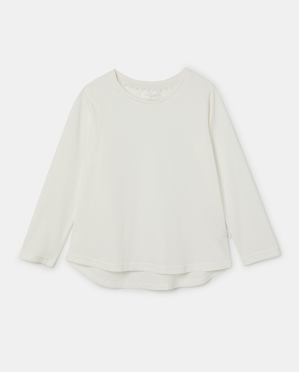 

Однотонная пижама для девочек с длинными рукавами Cotton Juice, белый