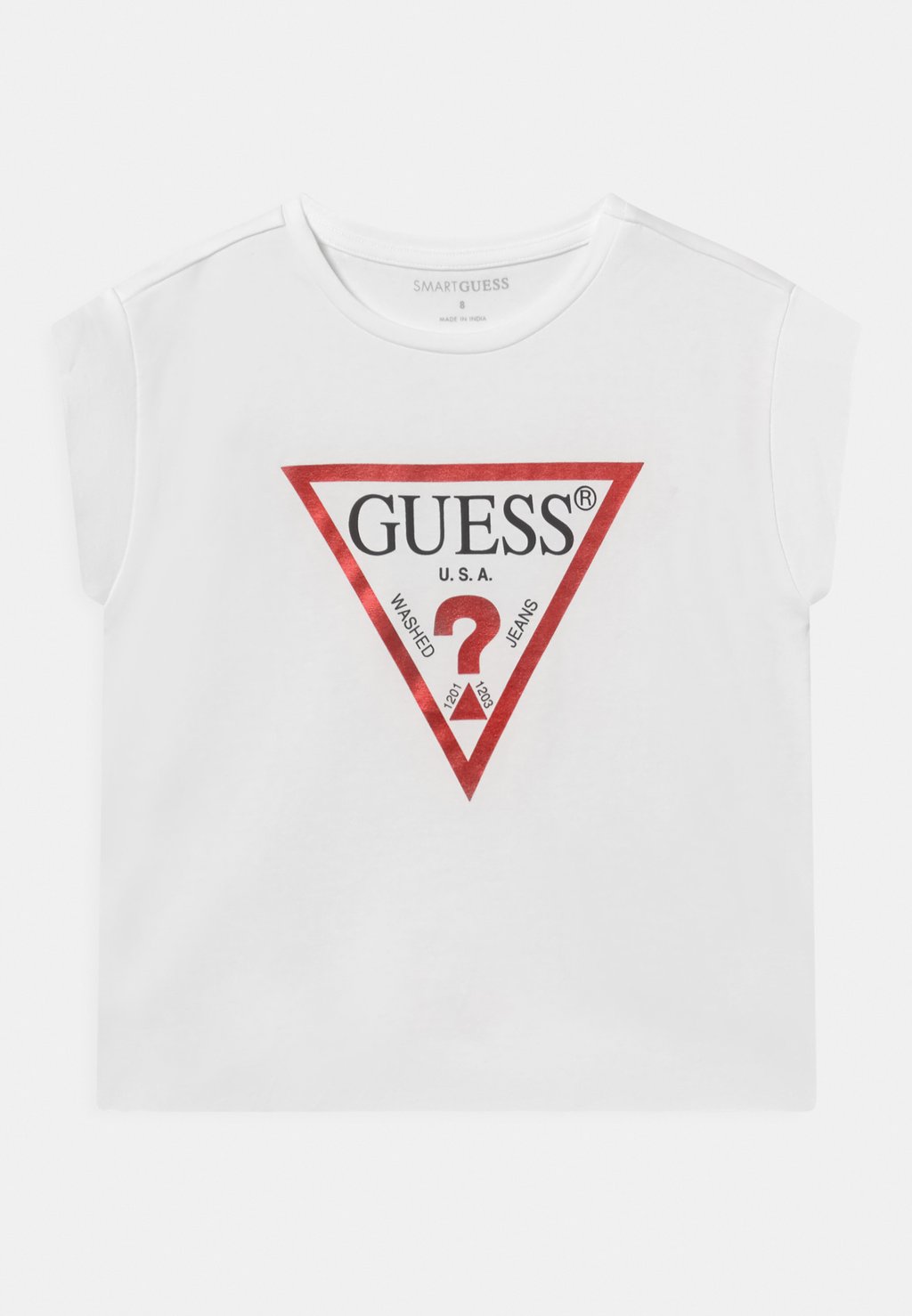 

Футболка с принтом CORE JUNIOR CROPPED Guess, цвет true white