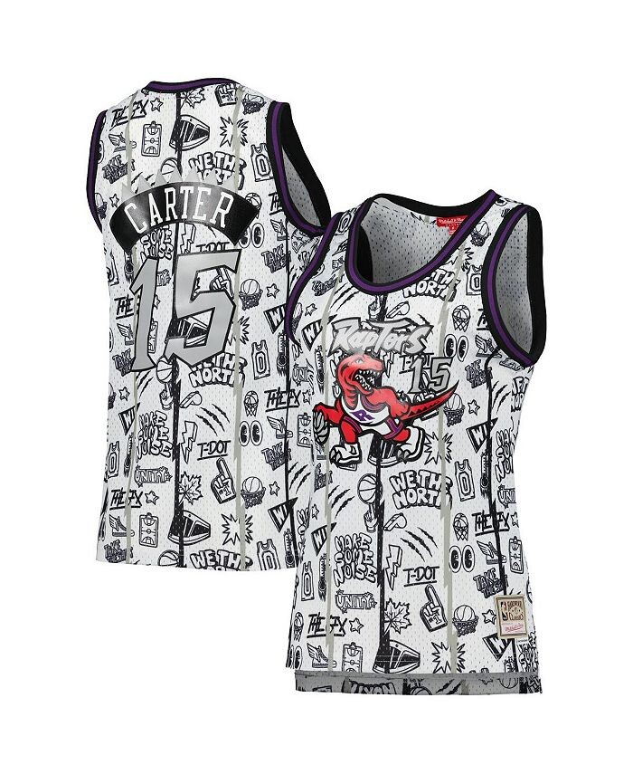 

Женская белая майка Vince Carter Toronto Raptors 1998 Doodle Swingman Mitchell & Ness, белый