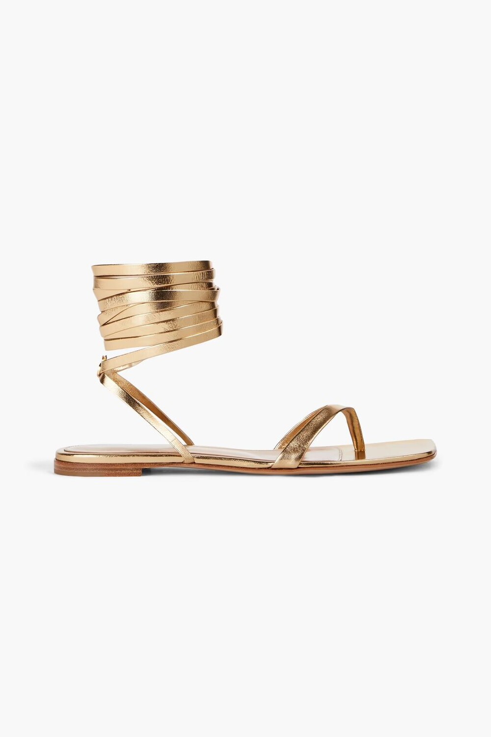 

Сандалии из металлизированной кожи Gianvito Rossi, золото
