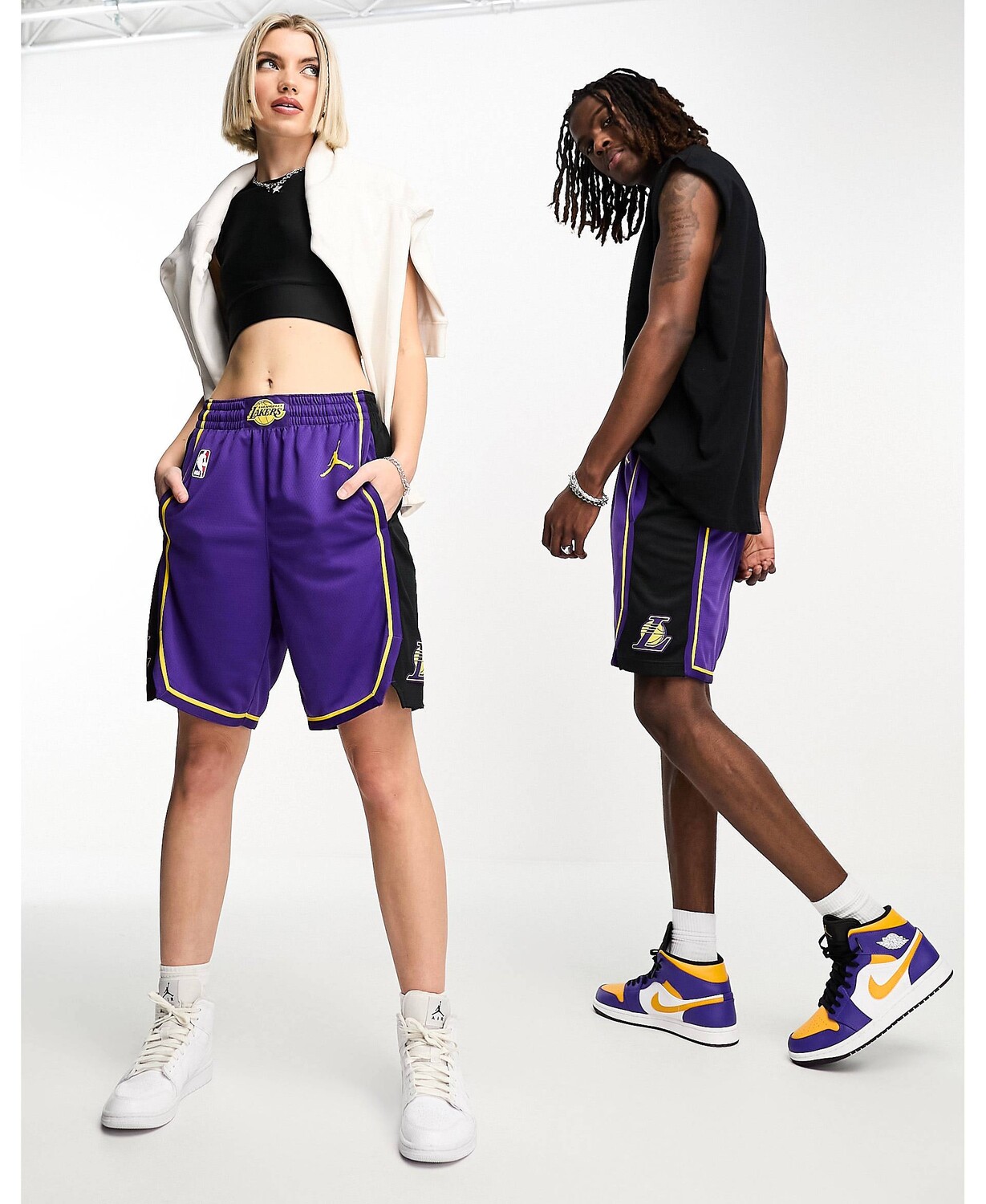 

Фиолетовые спортивные шорты унисекс Nike Basketball NBA LA Lakers