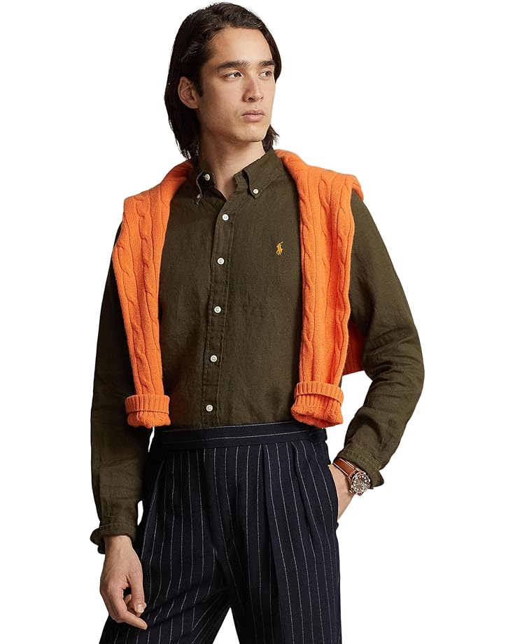 цена Рубашка Polo Ralph Lauren Classic Fit Long Sleeve Linen, цвет Armadillo