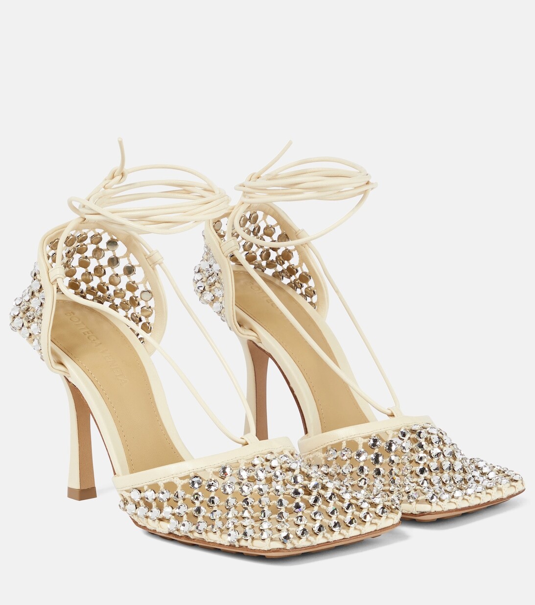 

Сандалии Sparkle Stretch с украшением Bottega Veneta, белый