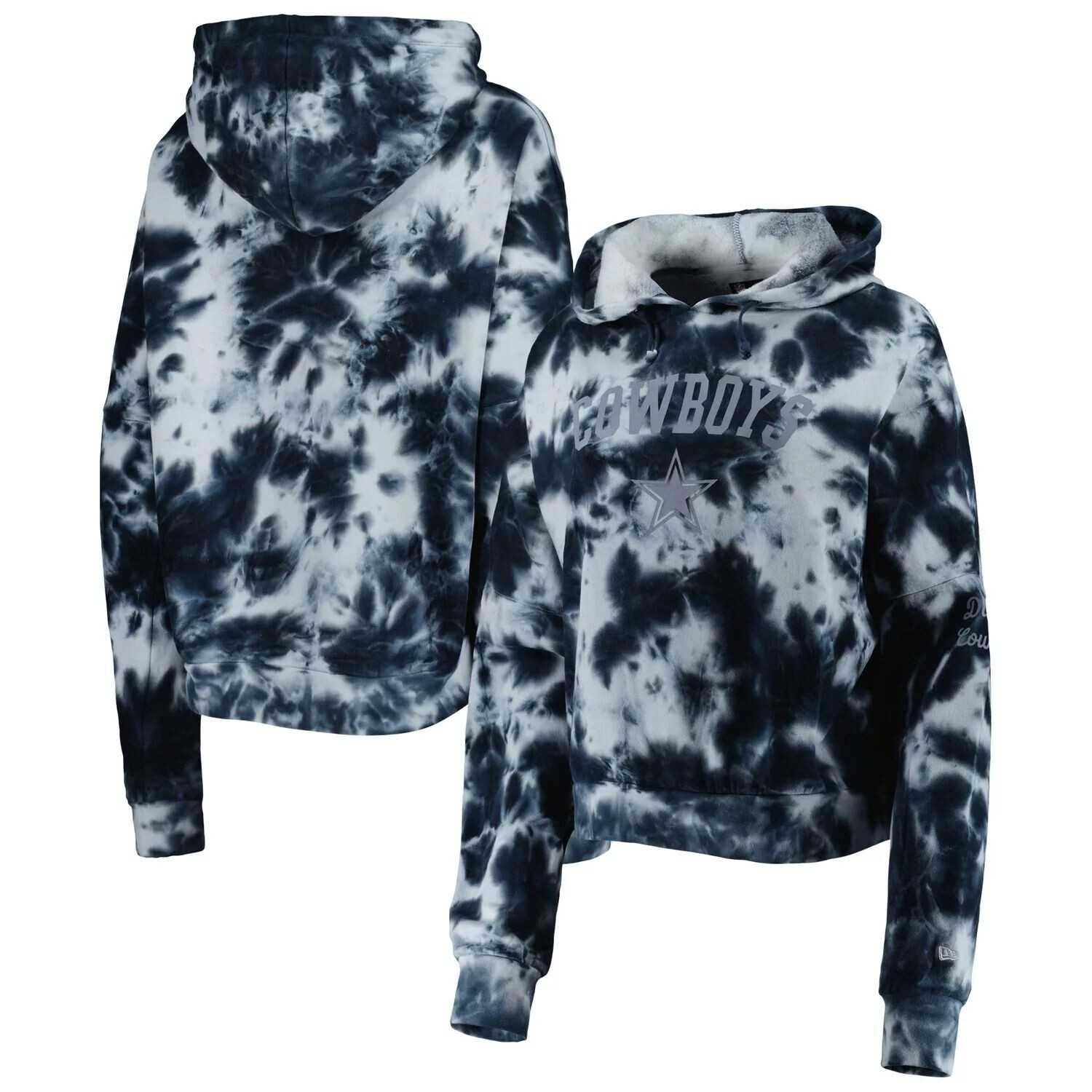 

Женский флисовый пуловер с капюшоном New Era Navy Dallas Cowboys Cloud Dye New Era