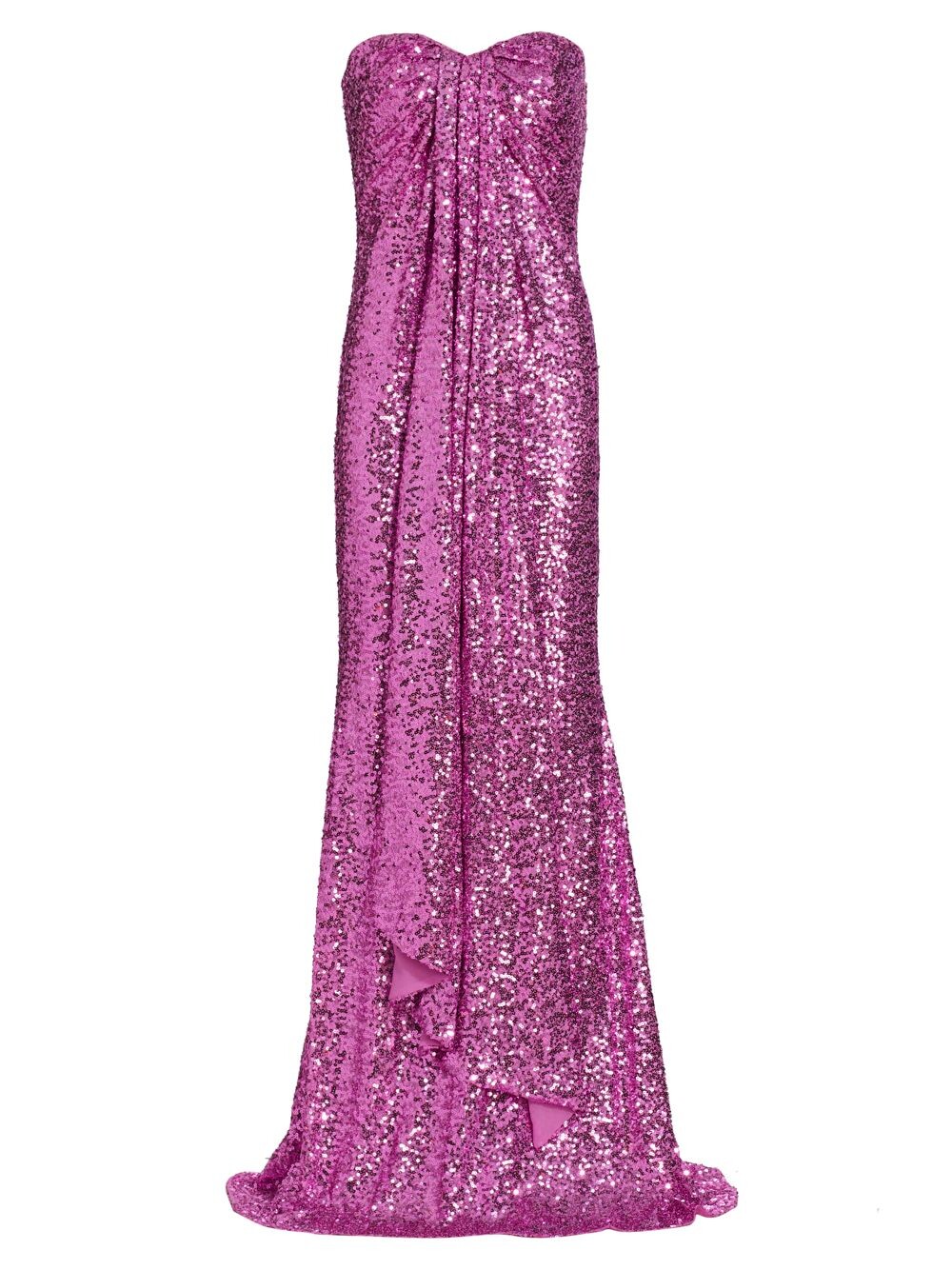 

Платье без бретелек длиной до пола с пайетками Badgley Mischka, роза