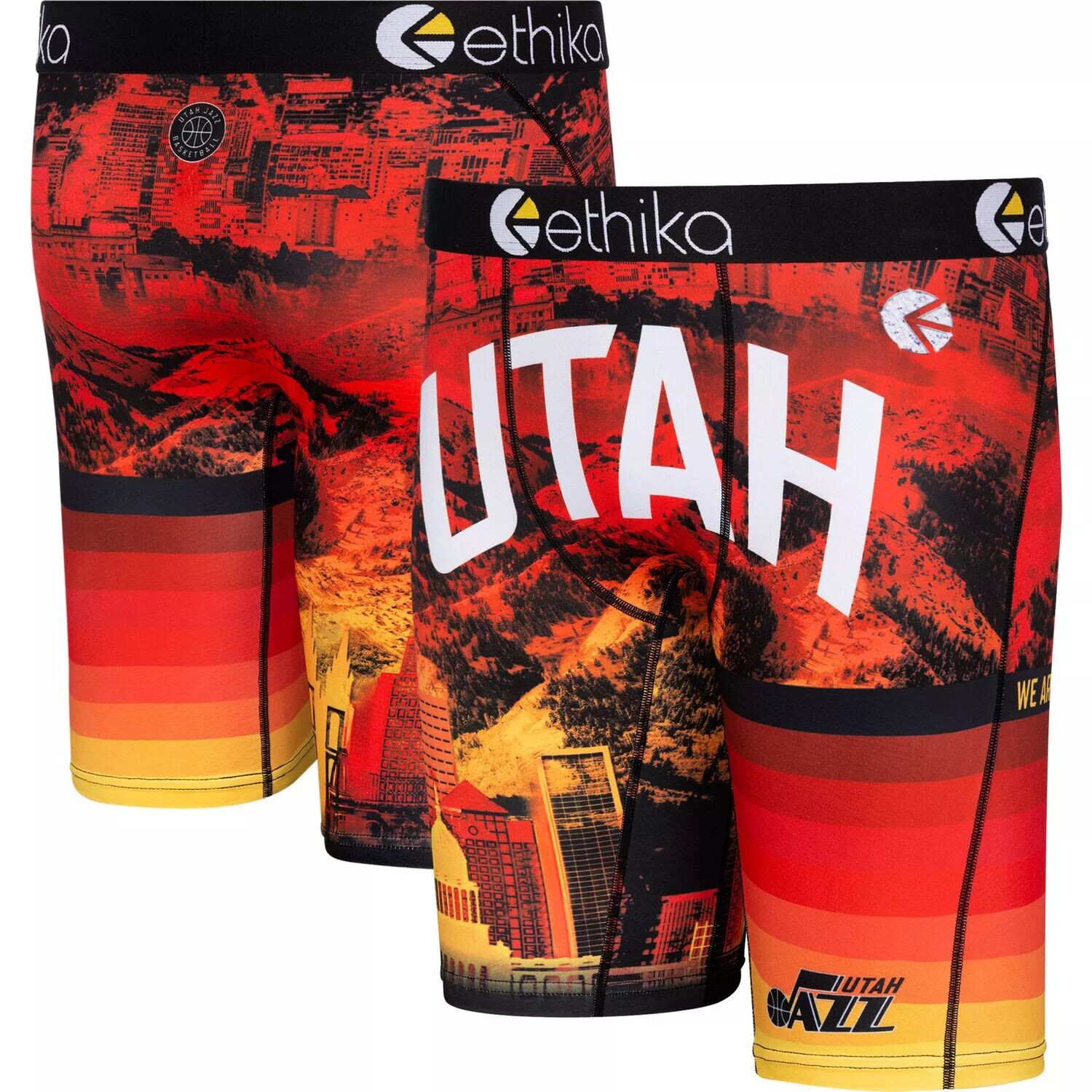 

Мужские трусы-боксеры Ethika Black/Red Utah Jazz 2021/22 City Edition