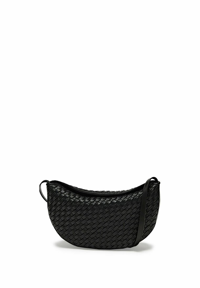 

Сумочка Plaited Half-Moon Massimo Dutti, черный