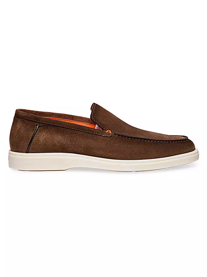 

Замшевые лоферы без шнуровки Santoni, коричневый