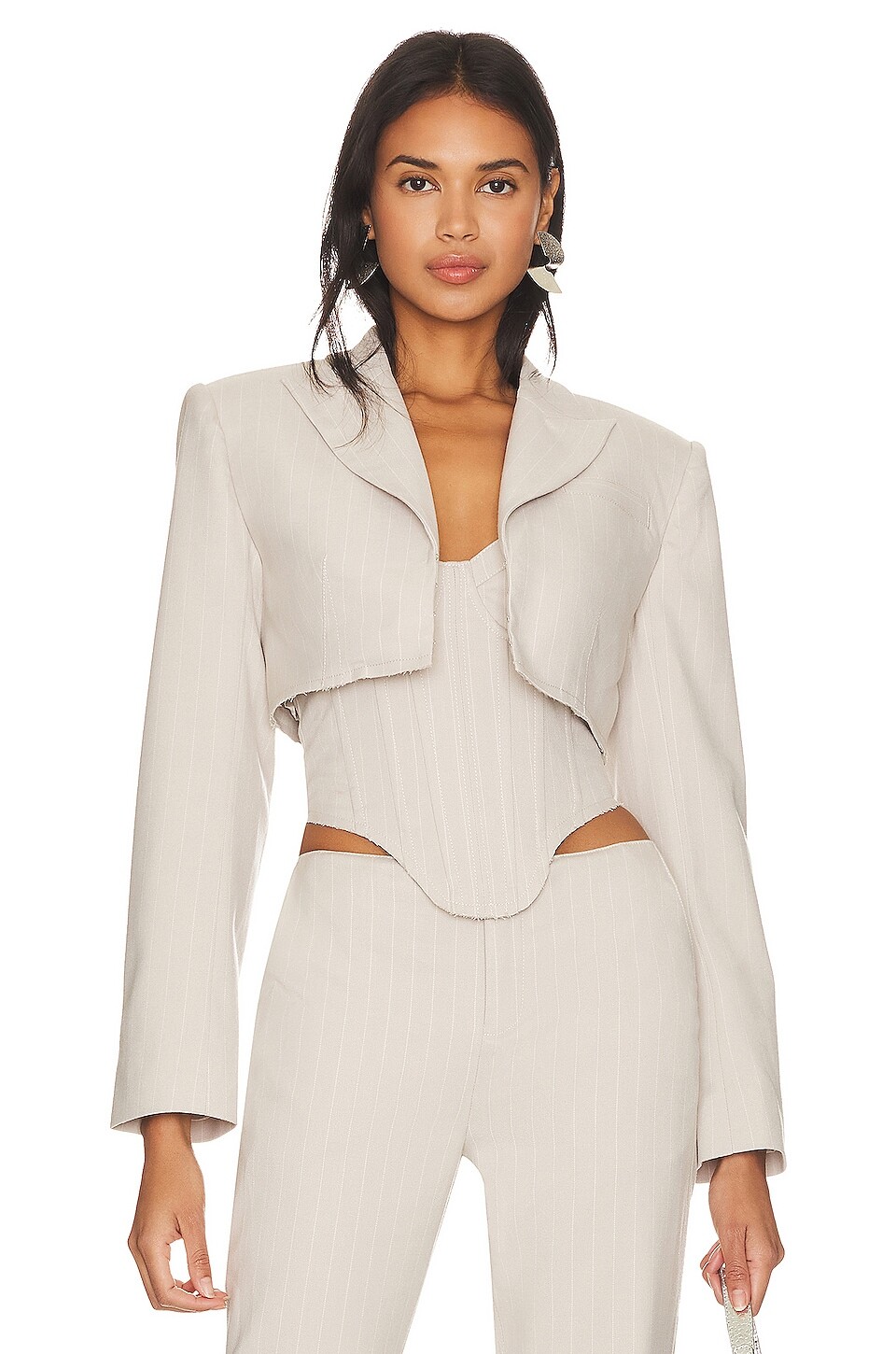 

Блейзер h:ours Amira Crop, цвет Gray & White