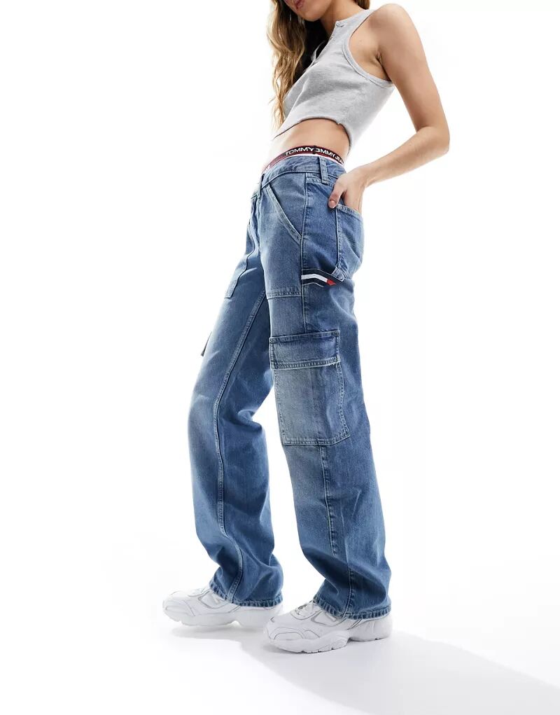 цена Светлые джинсы прямого кроя с низкой посадкой Tommy Jeans Sophie