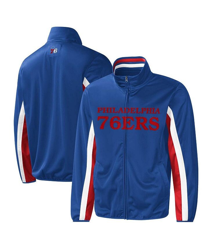 

Мужская спортивная куртка с молнией и полной молнией Royal Philadelphia 76ers Contender Wordmark G-III Sports by Carl Banks, синий