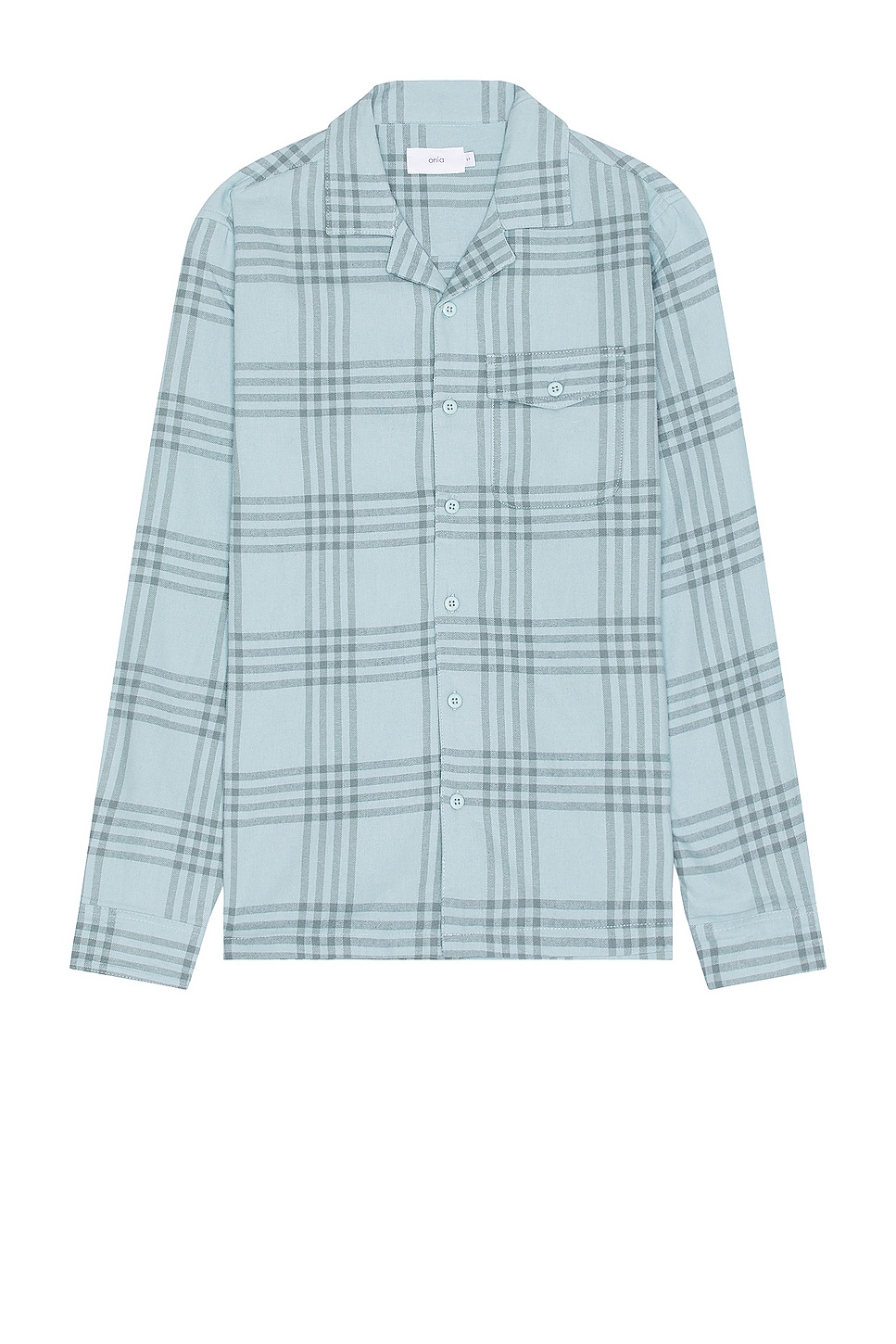 цена Рубашка onia Flannel Overshirt, цвет Hazy Cloud