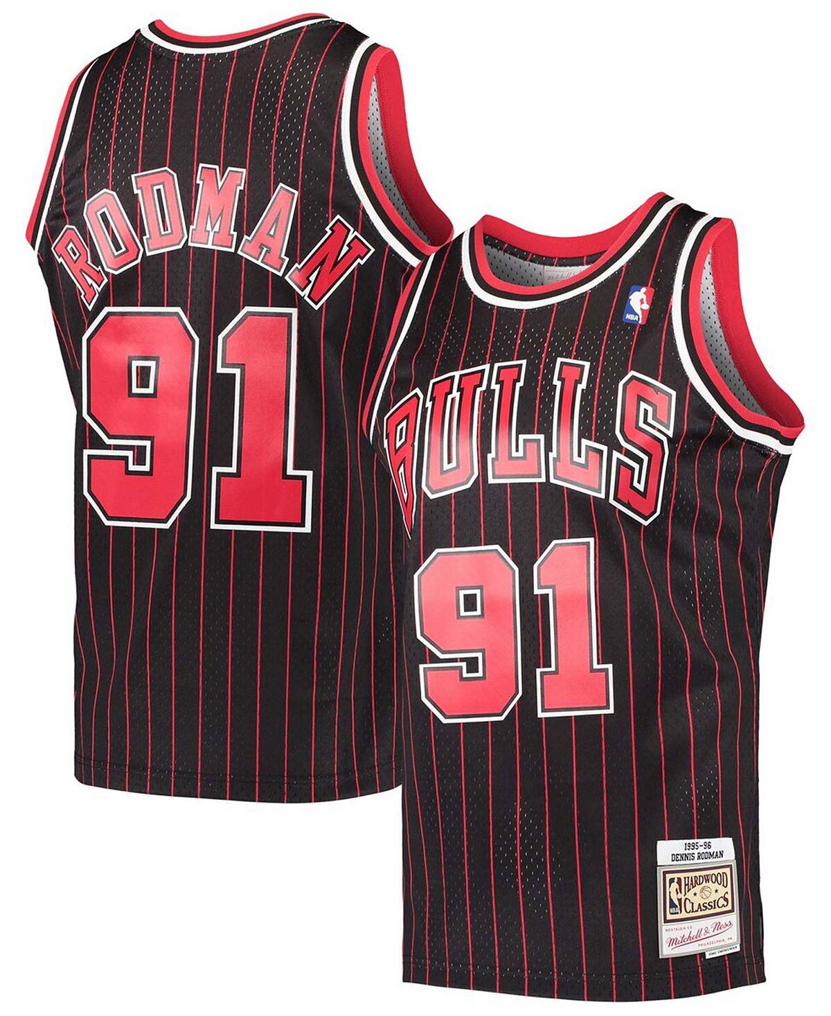 

Мужская черная джерси Swingman Dennis Rodman Chicago Bulls Hardwood Classics Mitchell & Ness