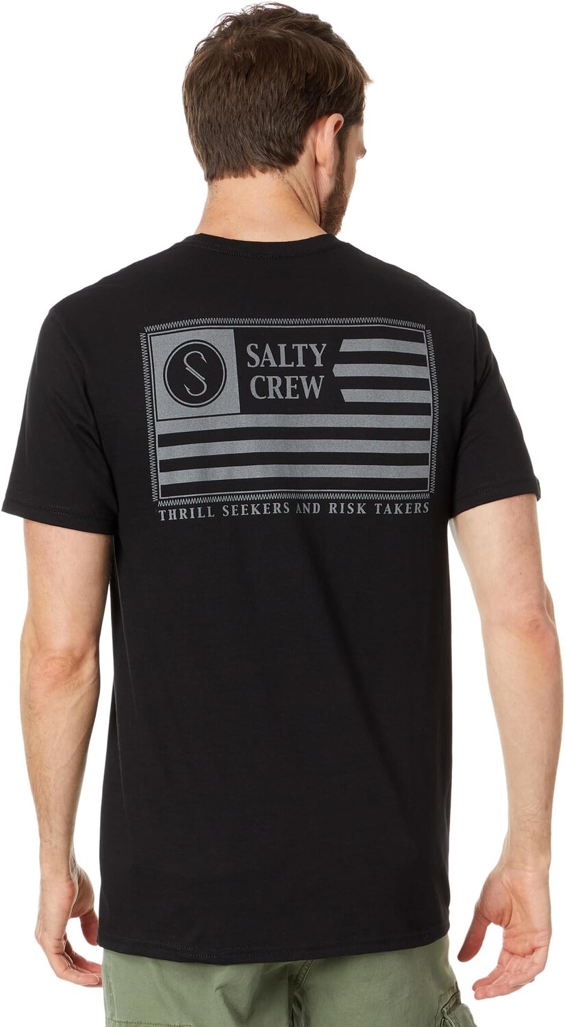 

Серая футболка с короткими рукавами Freedom Flag Salty Crew, черный
