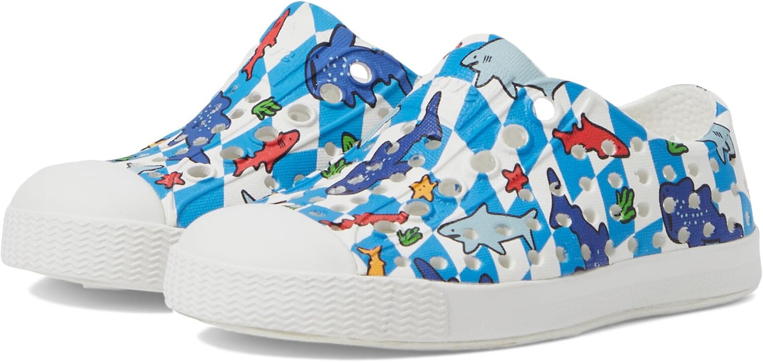 

Кроссовки Native Shoes Kids Jefferson Print, цвет Shell White/Shell White/Shark Grid