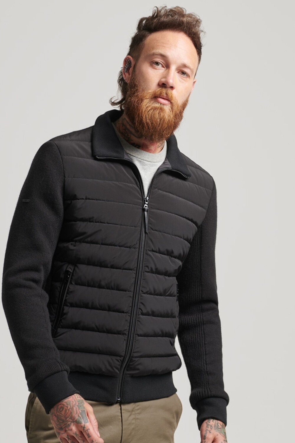 

Гибрид из смешанного трикотажа Superdry, черный