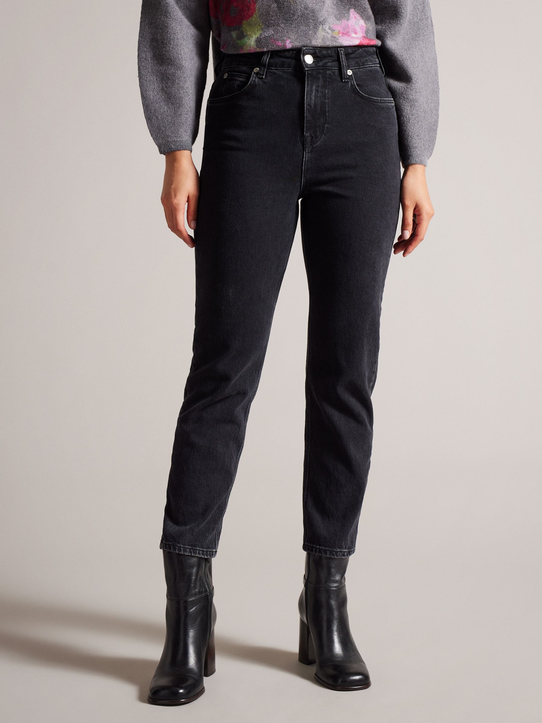 Джинсы прямого кроя Dahla Ted Baker, черный узкие джинсы женские уличные джинсы с высокой талией длиной до щиколотки летние модные женские джинсы стрейч с прямыми штанинами