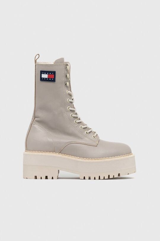 

Кожаные мотоциклетные ботинки Flatform Padded Boot Tommy Jeans, бежевый