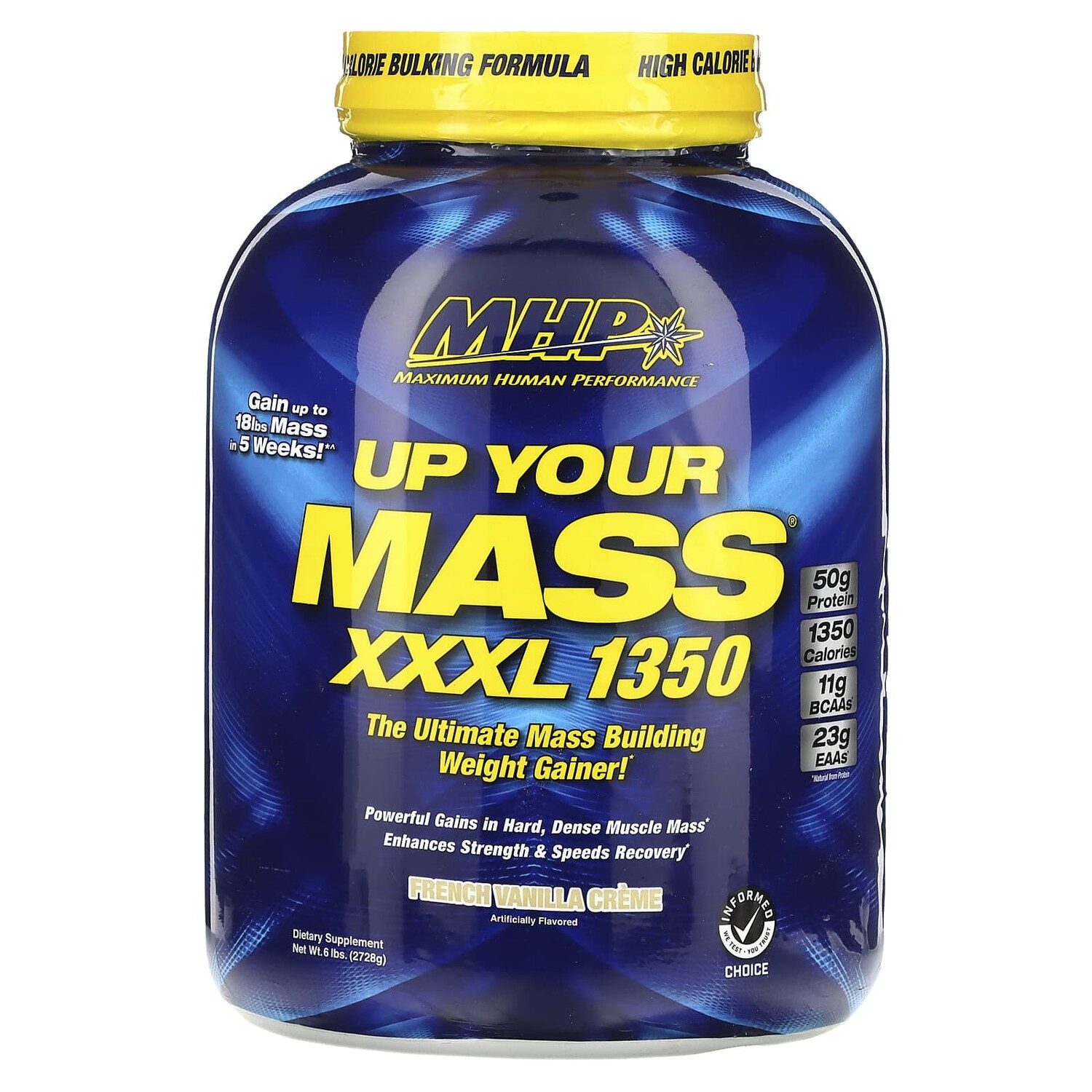 

Up Your Mass, XXXL 1350, французский ванильный крем, 6 ф. (2728 г), MHP