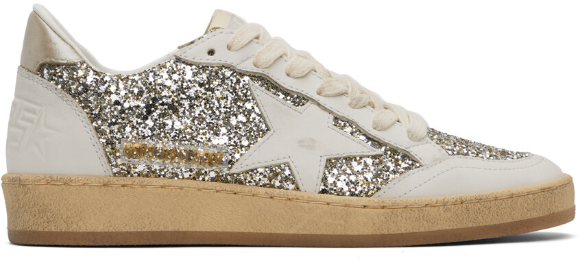 

Белые кроссовки Golden Goose со звездами