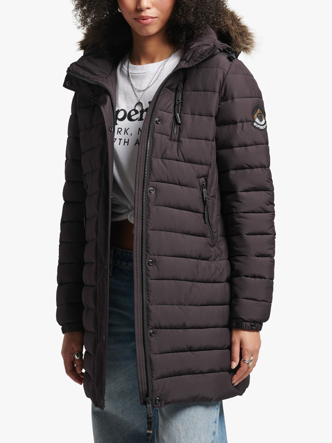 

Стеганое пальто Superdry Fuji, сливовый