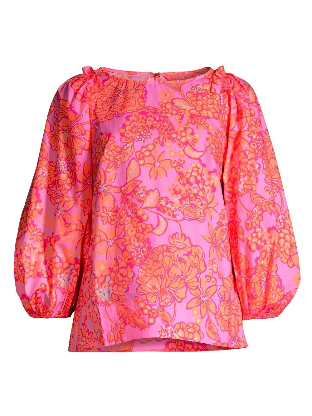 

Топ Barbara с цветочным принтом и объемными рукавами Lilly Pulitzer, розовый