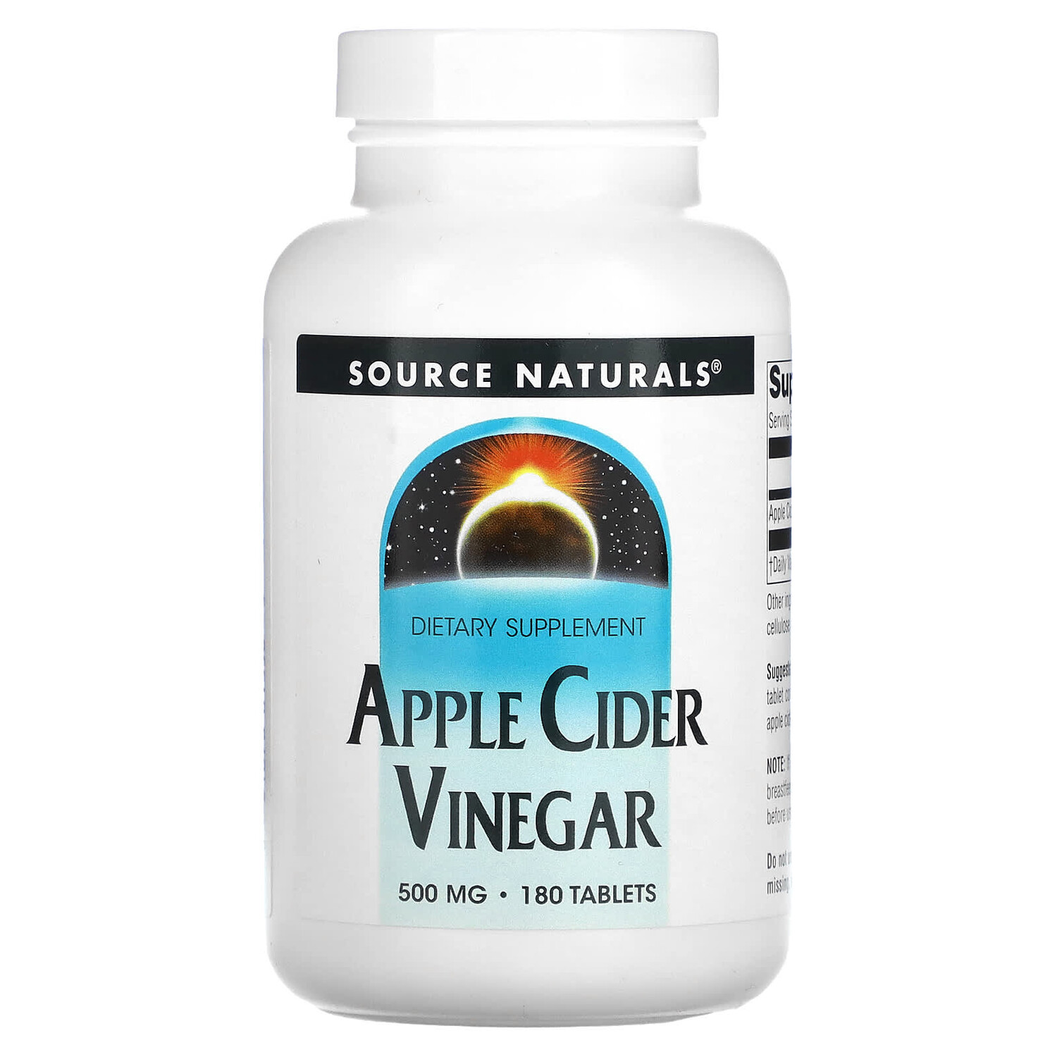 

Яблочный уксус, 500 мг, 180 таблеток, Source Naturals