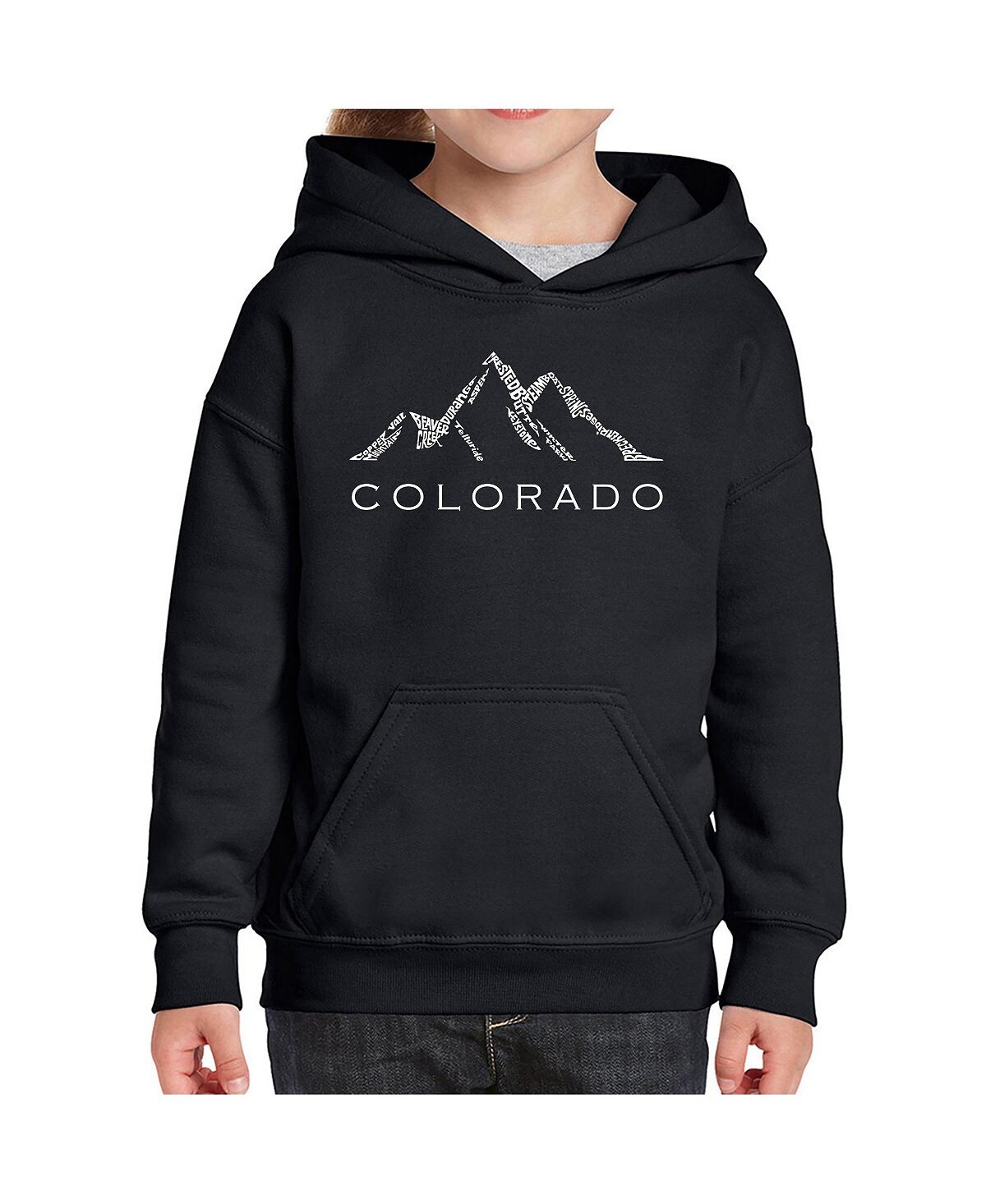 

Толстовка с капюшоном Big Girl's Word Art - Colorado Ski Towns LA Pop Art