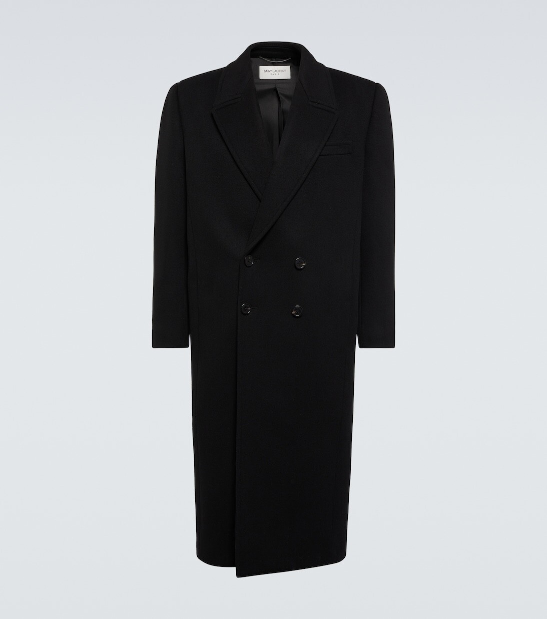 

Двубортное кашемировое пальто Saint Laurent, черный