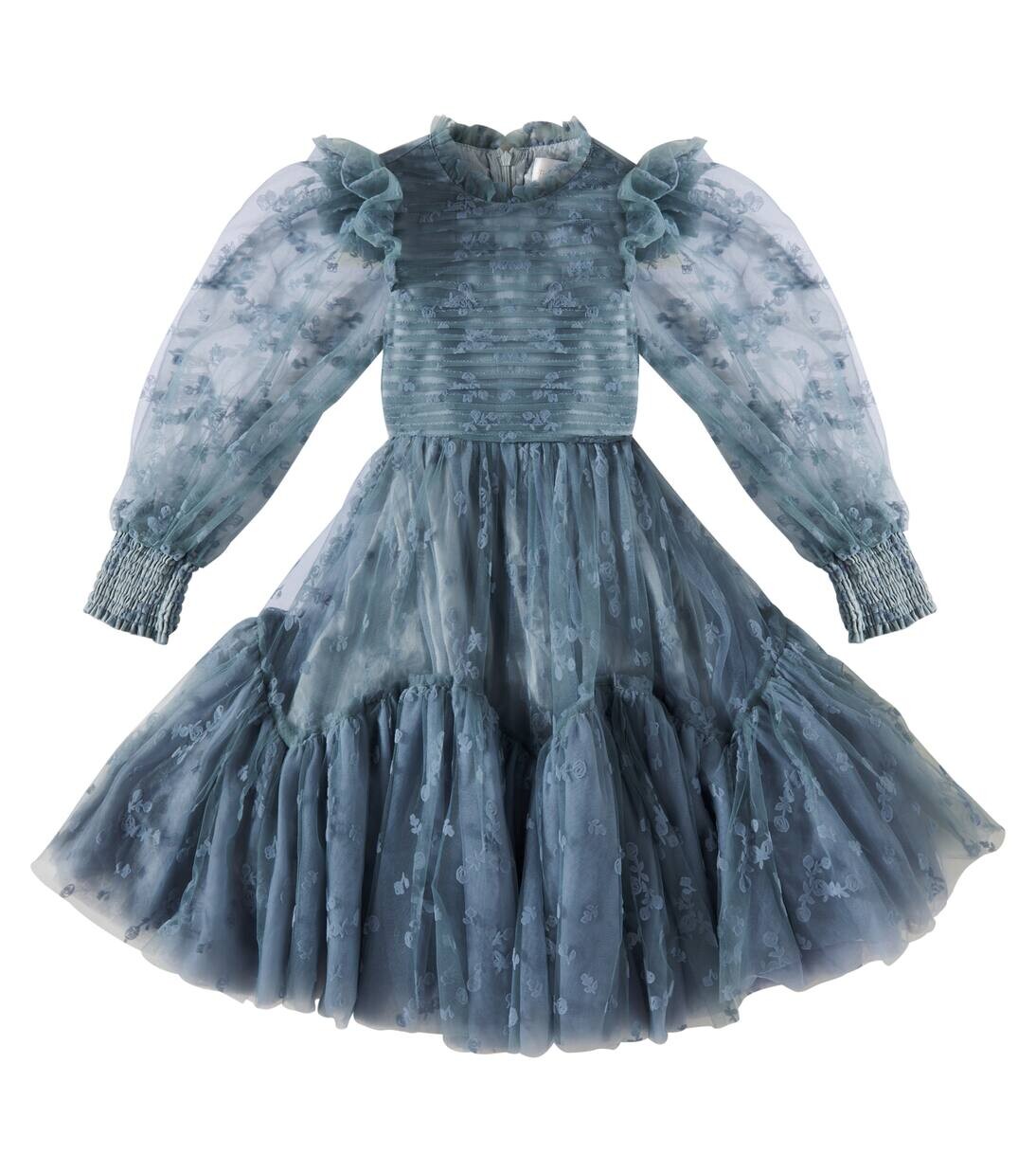 

Платье из бархата и тюля Petite Amalie, цвет steel blue