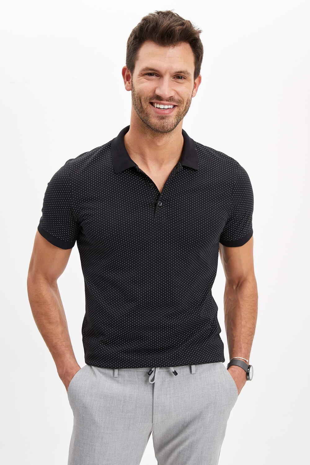

Поло DeFacto SLIM FIT, черный