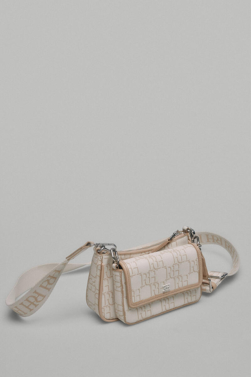 Миниатюрная сумка на плечо с двойным логотипом Pedro del Hierro, бежевый